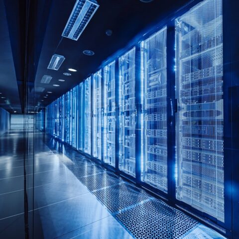 High-tech data center with server racks (iStock)
