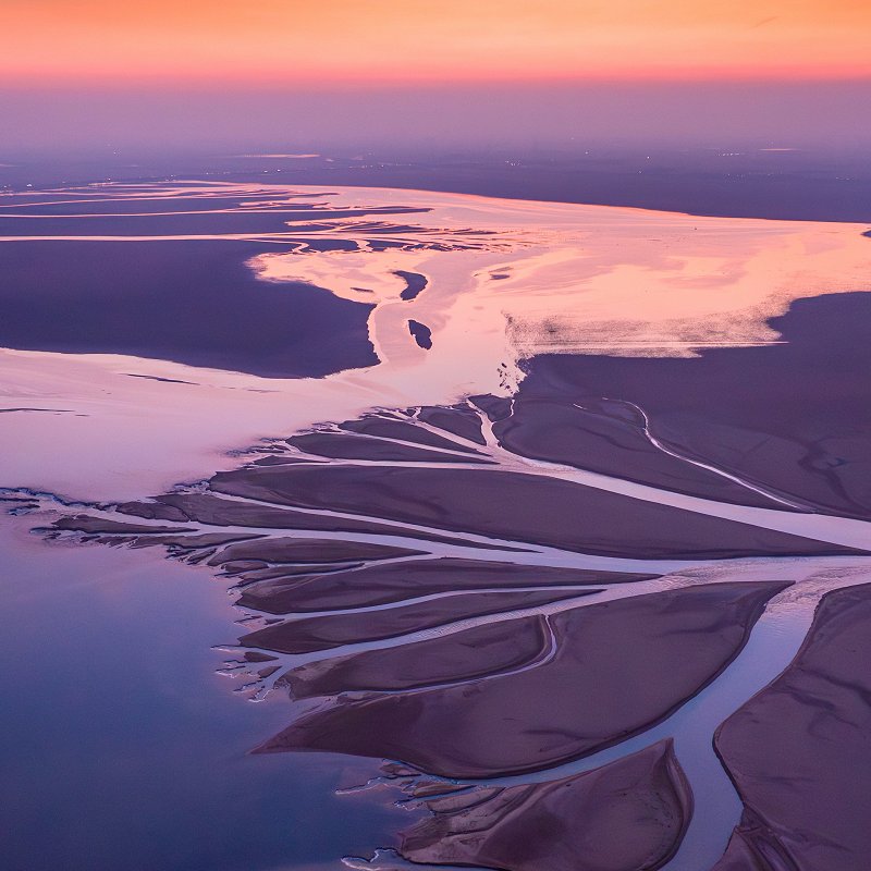 River delta at sunset in China (iStock)
